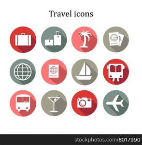 Set of travel icons. Vector