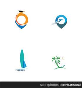 set of traveling and agency travel logo design template