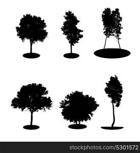 Set of Tree Silhouette Isolated on White Backgorund. Illustration. EPS10. Set of Tree Silhouette Isolated on White Backgorund.