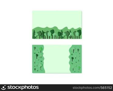 Set of trees composition backgrounds. Templates for card, banner, social media network. Vector illustration.