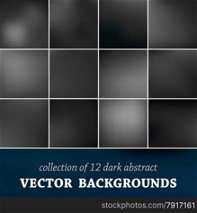 Set of twelve vector blurred background.