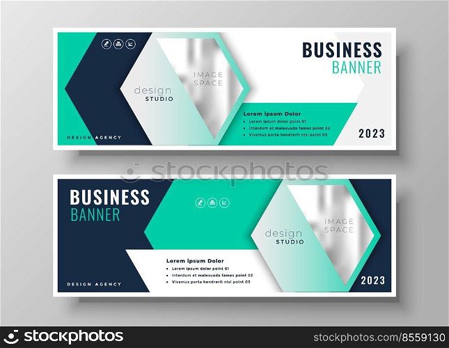 set of two business corporate professional banners design