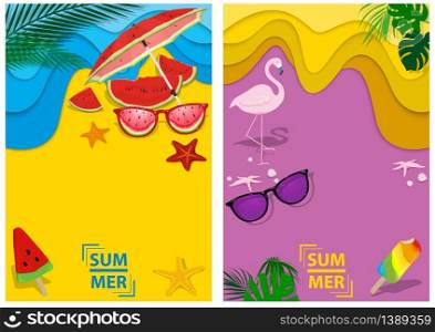 Set of Two Designs Summer Background