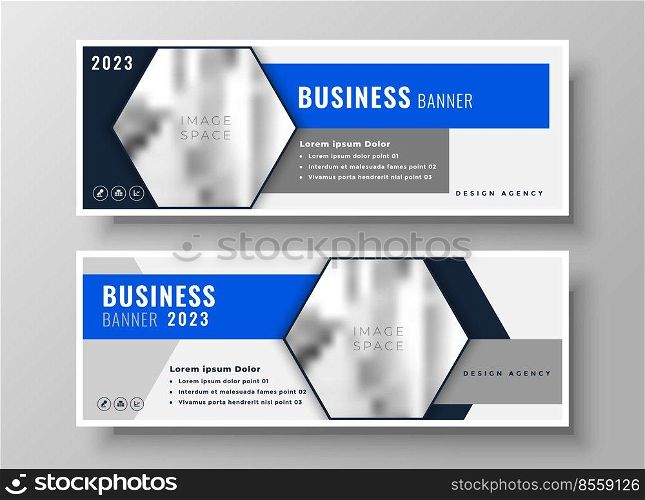 set of two geometric business banner design