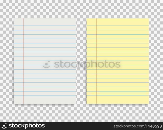 Set of two laned paper form. Template of blank notepad on isolated background.vector eps10. Set of two laned paper form. Template of blank notepad on isolated background.vector