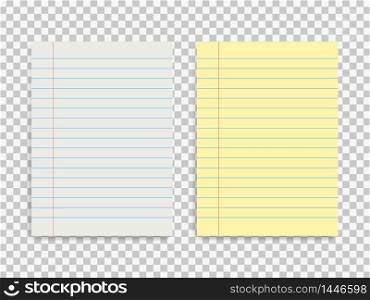 Set of two laned paper form. Template of blank notepad on isolated background.vector eps10. Set of two laned paper form. Template of blank notepad on isolated background.vector