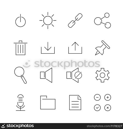 Set of User Interface Line Icon 1 of 3. Editable Stroke Vector. Simple and clean