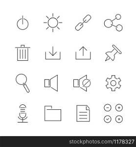 Set of User Interface Line Icon 1 of 3. Editable Stroke Vector. Simple and clean