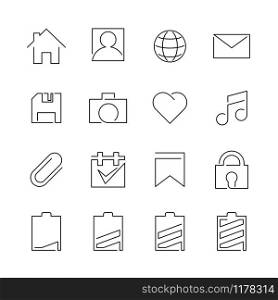 Set of User Interface Line Icon 2 of 3. Editable Stroke Vector. Simple and clean