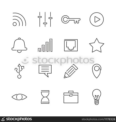 Set of User Interface Line Icon 3 of 3. Editable Stroke Vector. Simple and clean