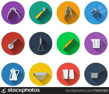 Set of utensils icons in flat design