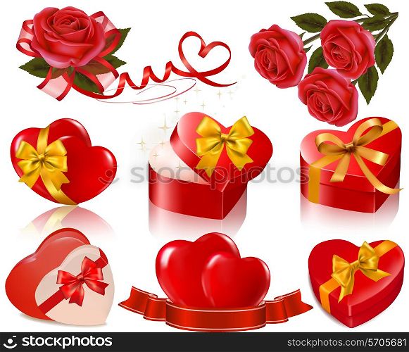 Set of Valentine&rsquo;s day elements. Vector illustration