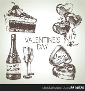 Set of Valentine&rsquo;s Day. Hand drawn illustrations