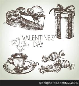 Set of Valentine&rsquo;s Day. Hand drawn illustrations