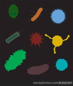 Set of Varieties Viruses. Vector Illustration. EPS10. Set of Varieties Viruses. Vector Illustration.