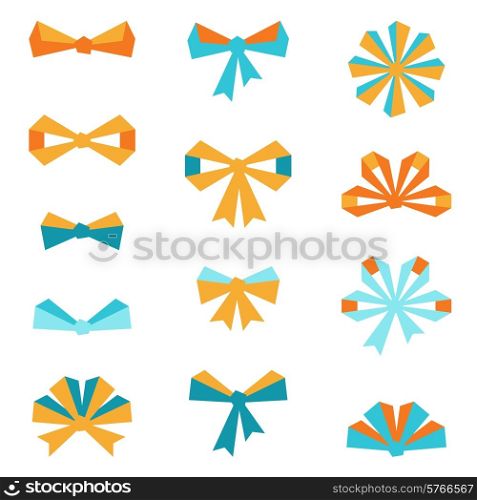 Set of various abstract bows and ribbons.