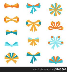 Set of various abstract bows and ribbons.