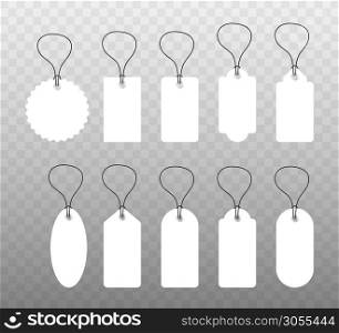 Set of various blank white paper tags, labels, stickers. Isolated vector elements, flat design. Vector illustration. Set of various blank white paper tags, labels, stickers. Isolated vector elements, flat design. Vector illustration.