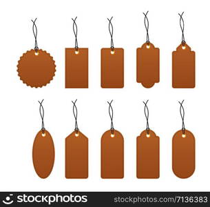 Set of various blank white paper tags, labels, stickers. Isolated vector elements, flat design. Vector stock illustration.. Set of various blank white paper tags, labels, stickers. Isolated vector elements, flat design. Vector illustration.