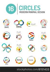 Set of various circle logos. Vector collection of various circle logos