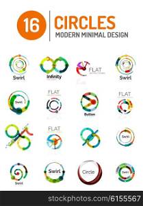 Set of various circle logos. Vector collection of various circle logos