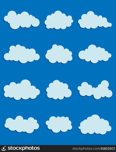 Set of various clouds