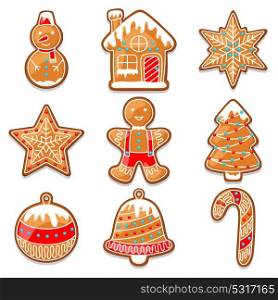 Set of various gingerbreads for Merry Christmas. Set of various gingerbreads for Merry Christmas.