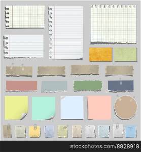 Set of various notes paper vector image