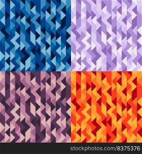 Set of vector abstract background. Seamless modern patterns. Geometric texture with triangles. Vector illustration
