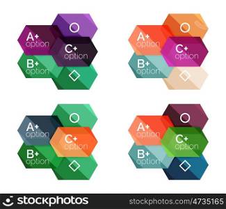 Set of vector abstract infographics content boxes. Set of vector abstract infographics content boxes. Modern business colorful templates