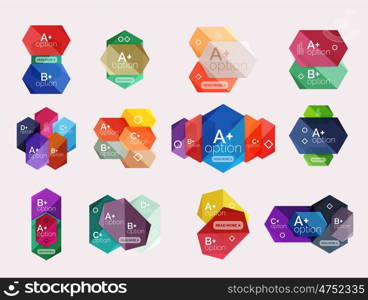 Set of vector abstract infographics content boxes. Set of vector abstract infographics content boxes. Modern business colorful templates