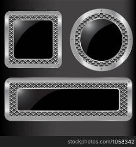 Set of vector abstract metal background-Vector illustration.