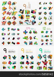 Set of vector abstract paper elements, infographics templates, presentation, banners