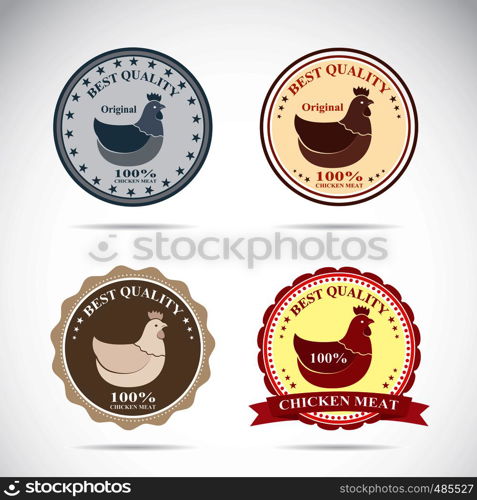 Set of vector an hen label on white background