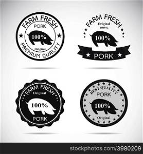 Set of vector an pig label on white background