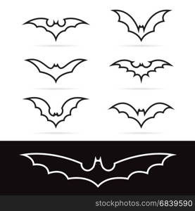 Set of vector bat icons - Illustrations Vectors