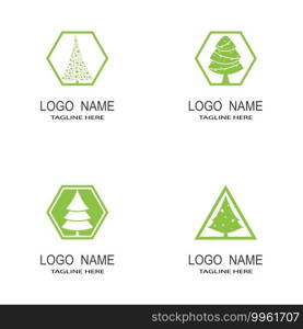 Set of Vector black christmas tree icons 