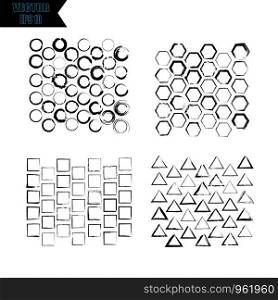 Set of vector black circles. Black spots on white background isolated. Spots for grunge design.. Set of vector black circles. Black spots on white background isolated. Spots for grunge design