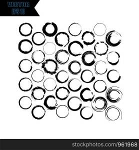 Set of vector black circles. Black spots on white background isolated. Spots for grunge design.. Set of vector black circles. Black spots on white background isolated. Spots for grunge design