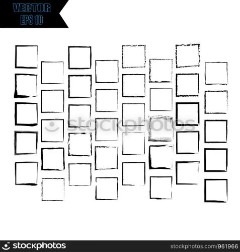 Set of vector black sqares. Black spots on white background isolated. Spots for grunge design.. Set of vector black sqares. Black spots on white background isolated. Spots for grunge design