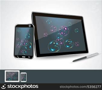 Set of vector blank generic tablet pc and smartphones.