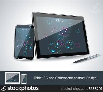 Set of vector blank generic tablet pc and smartphones.