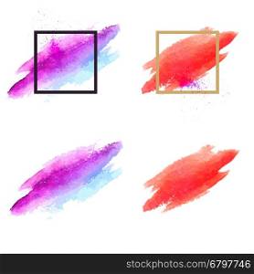 Set of vector brush stains. Abstract vector background. Vector illustration.