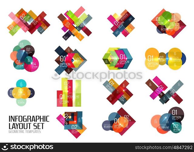 Set of vector buiness infographics templates for workflow layouts, diagrams, number options or web design