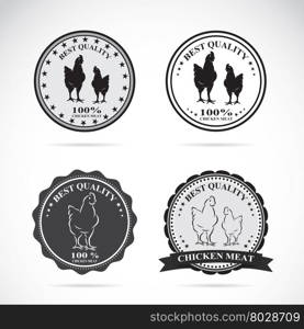 Set of vector chicken labels on white background, Logo, Symbol, banners