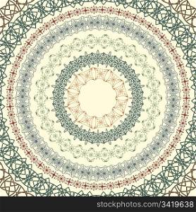 set of vector circle vintage patterns, based on seamless borders, can be used separately, brushes included