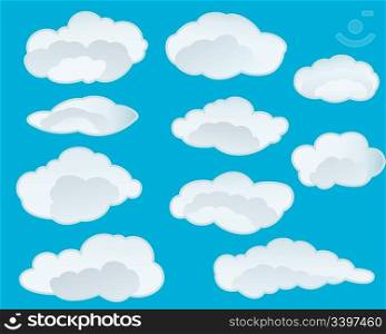 Set of vector clouds background for design use