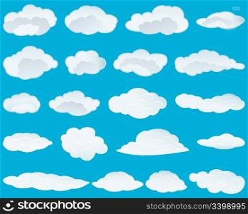 Set of vector clouds background for design use