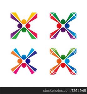 set of vector community icons. Stock vector illustration. Simple design for sticker, sticker, logos, website or app