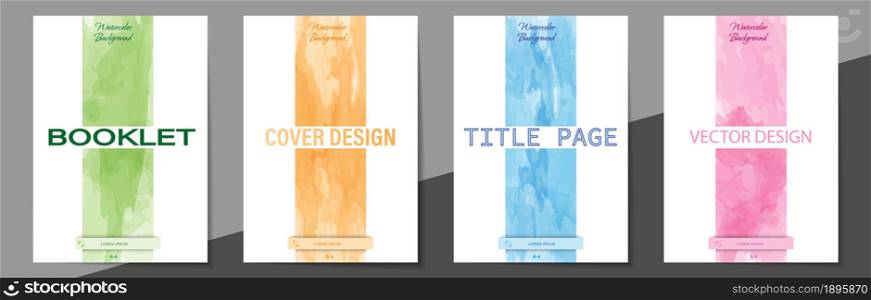set of vector covers in watercolor style. A set of templates for banners, posters or brochures. Vector scalable illustration